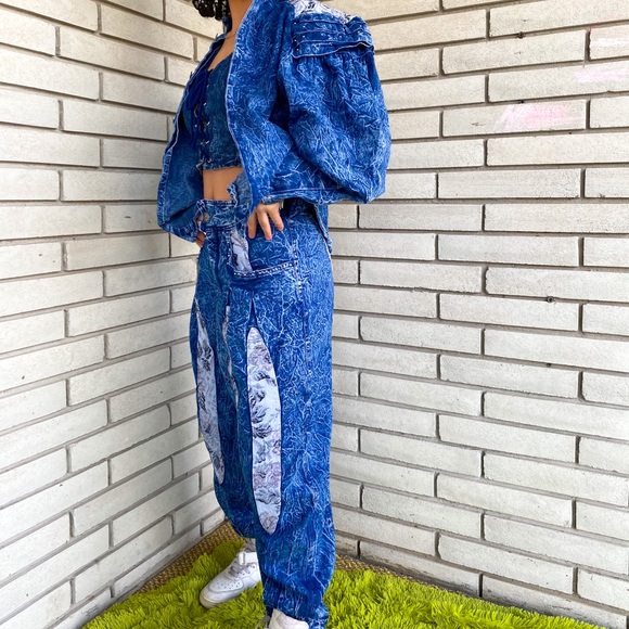 Three Piece Vintage Jean Suit - Picture 4 of 8